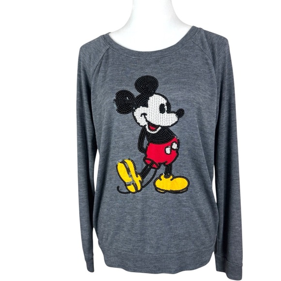 Disney Women's Gray Mickey Mouse Top - Picture 1 of 10